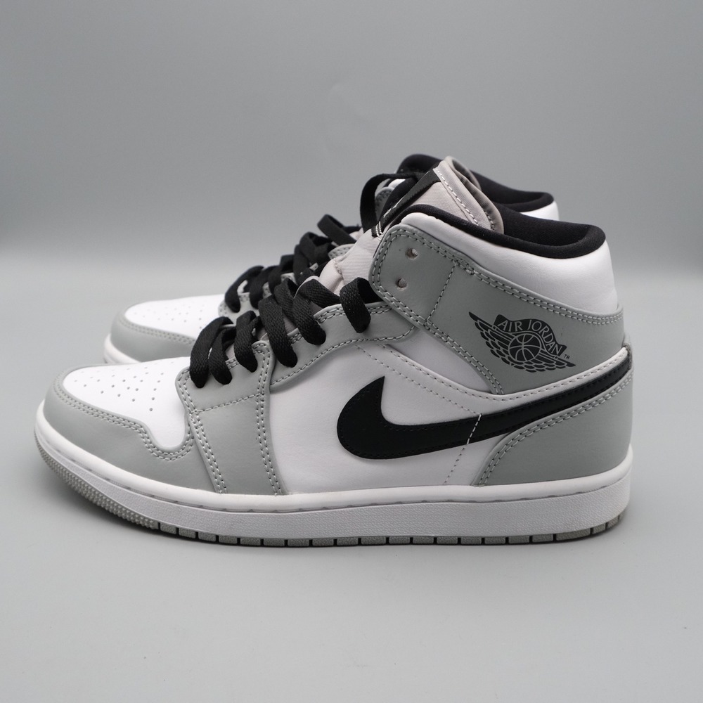 Jordan 1 Mid Mens Grey White Black 554724-092 Streetwear 7.5 Sneaker - Picture 10 of 11